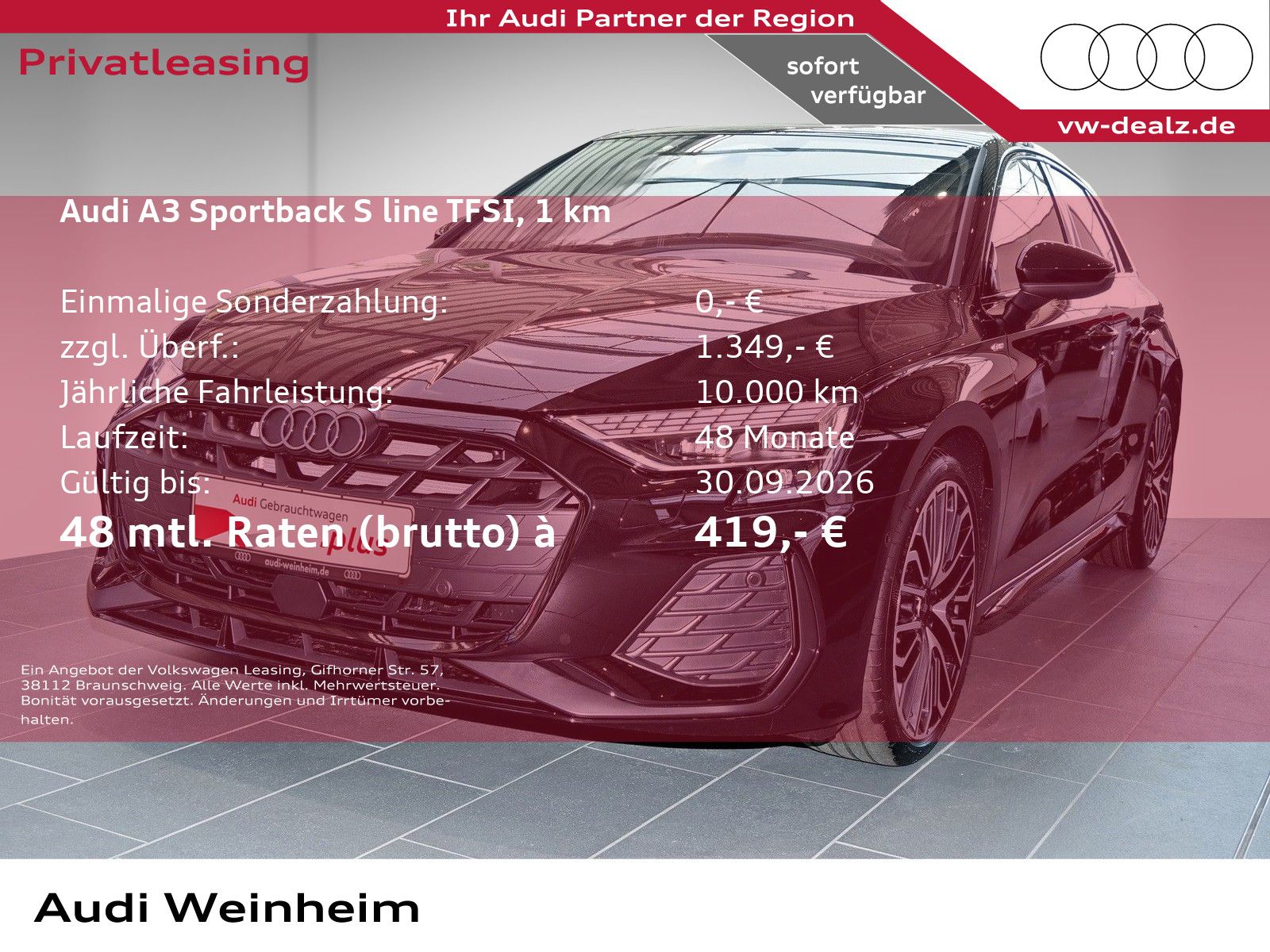 Audi A3 Sportback S-Line s-tronic Klima NAVI PDC LED