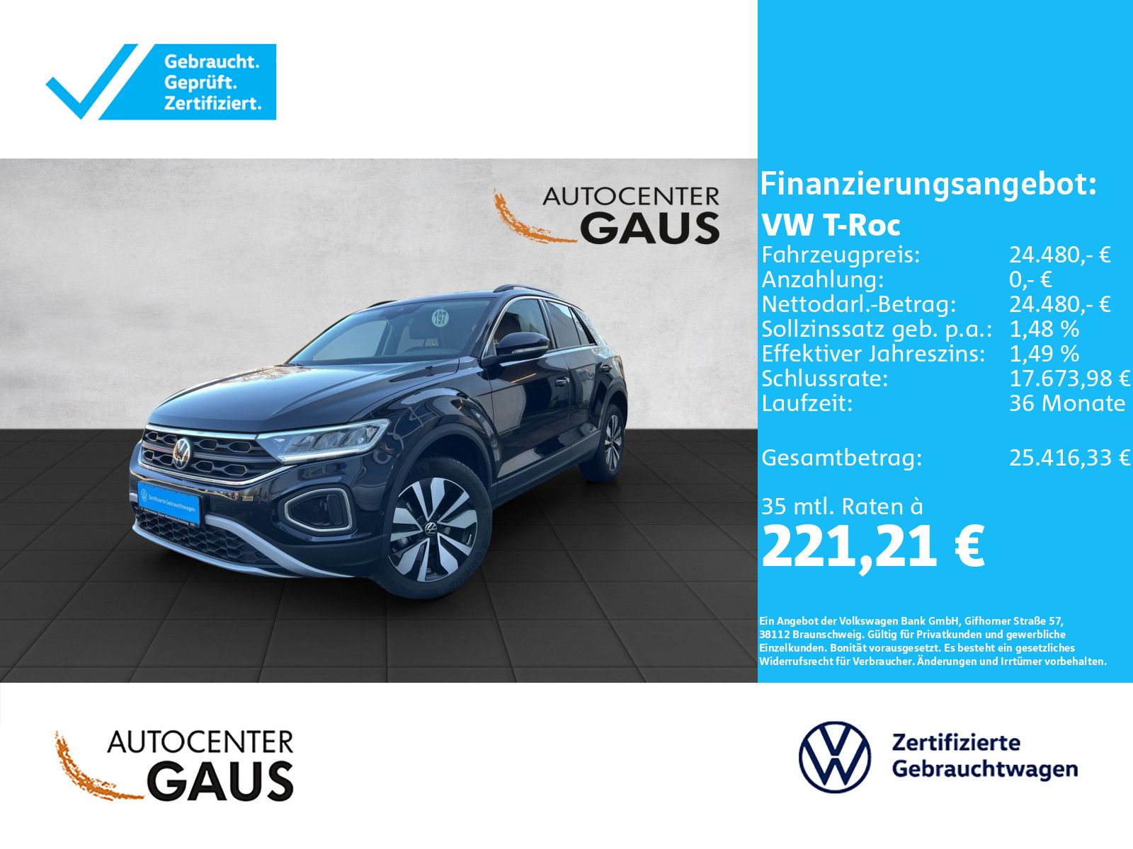 T-Roc Goal 1.0 TSI Navi*ACC*LED