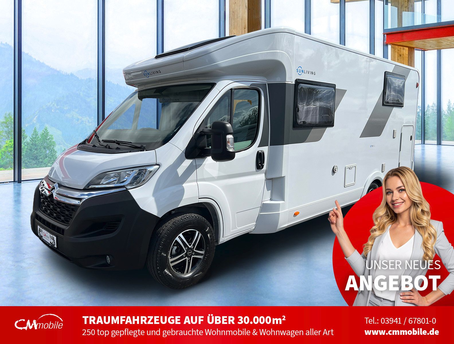 Sun Living
 S 70 SL - 1. Hand - Hub&Einzelbetten - Garage -

