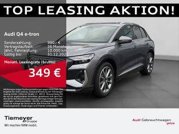 Audi Leasingangebot: Audi Q4 e-tron 35 S LINE PANO LM20 MATRIX AHK WÄRMEPU