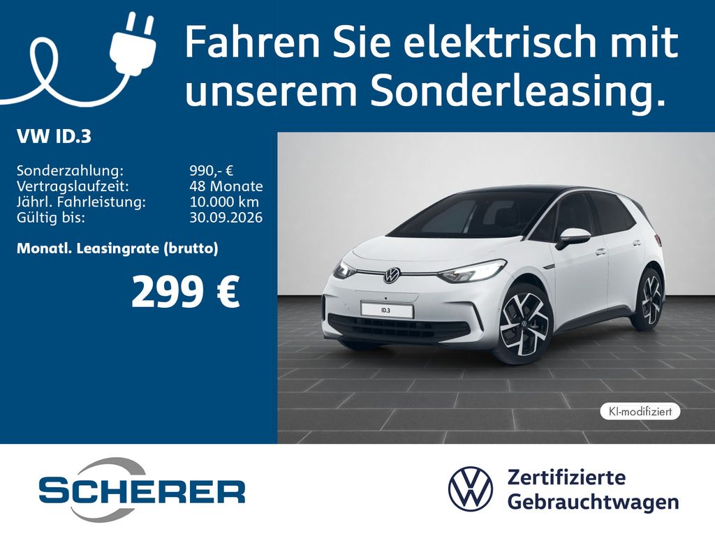 Volkswagen ID.3 PRO ELECTRIC SOH 91% LED NAVI AHK AREA VIEW