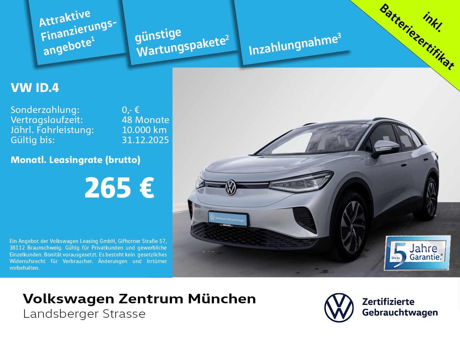 Volkswagen ID.4 Pure Wärmepumpe ACC CCS IQ.Light Navi ParkP