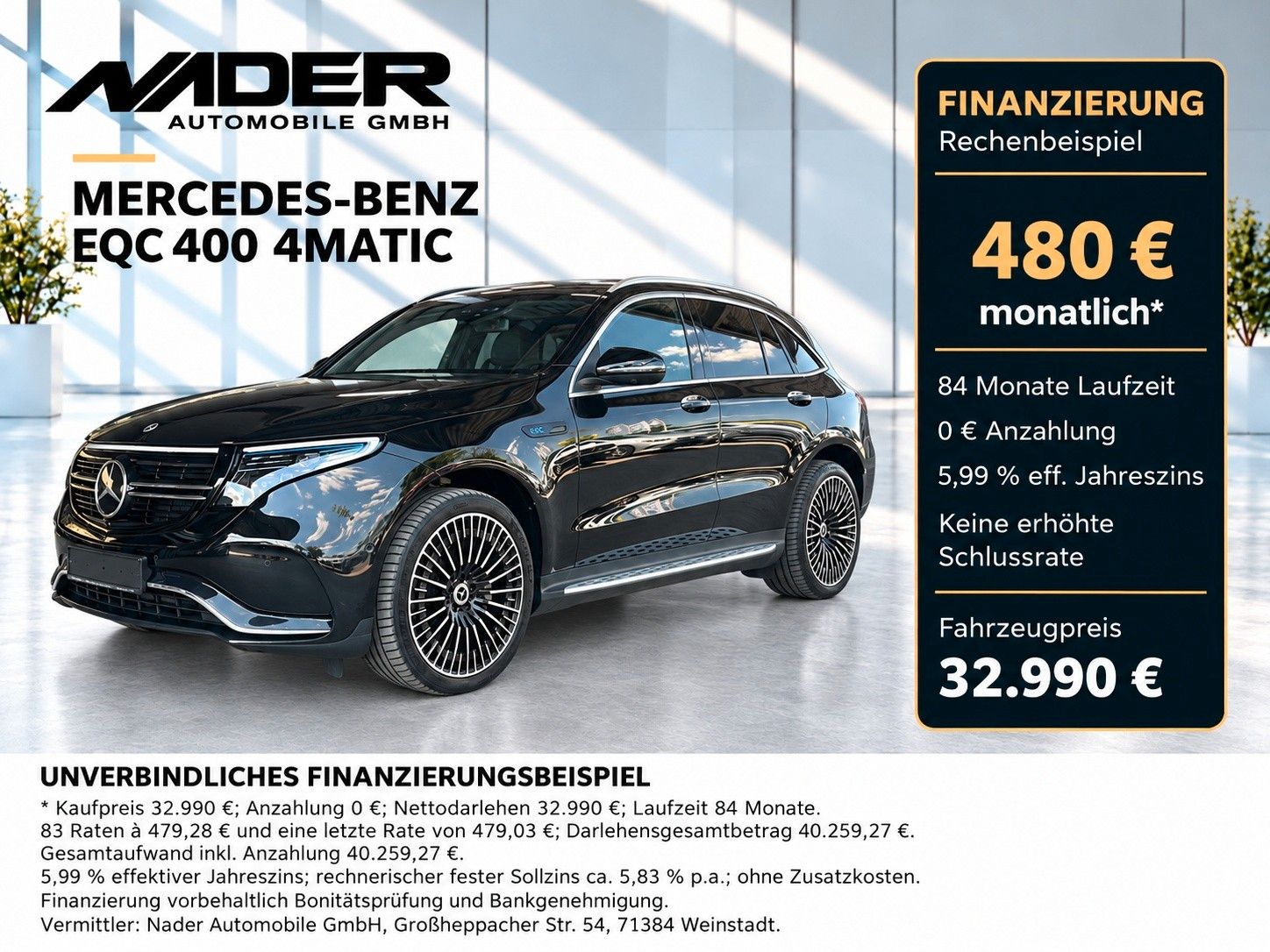 Mercedes-Benz EQC 400 4Matic Glasdach Multibeam Head-up foto 1