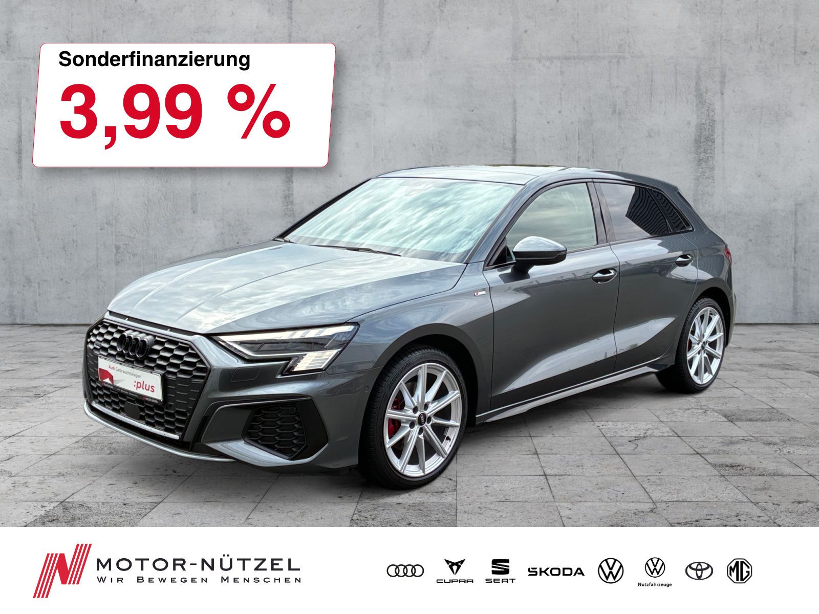 Audi A3 Sportback 40 TDI QU S-LINE MATRIX+PANO+B&O+18