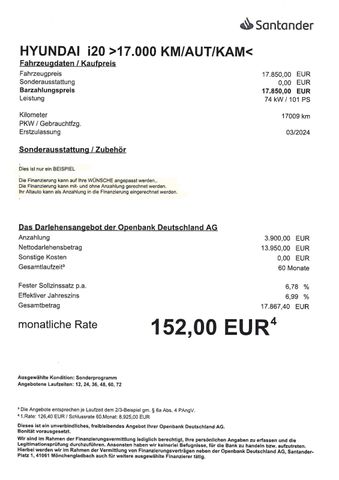Fahrzeugabbildung Hyundai i20 Trend Mild-Hybrid >17.000KM/AUT/KAM/NAV<