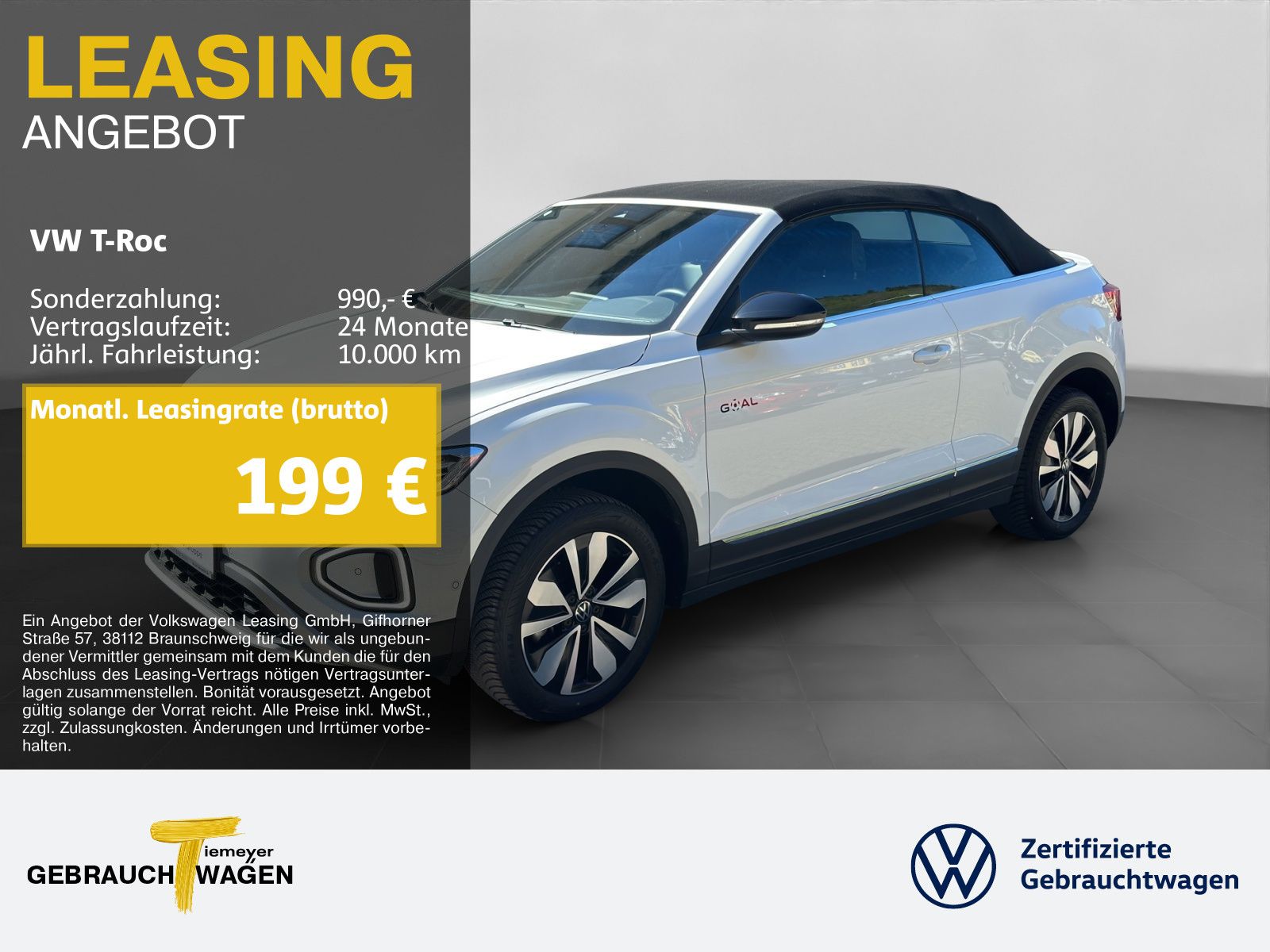 Volkswagen T-Roc Cabrio 1.0 TSI GOAL NAVI KAMERA SITZH