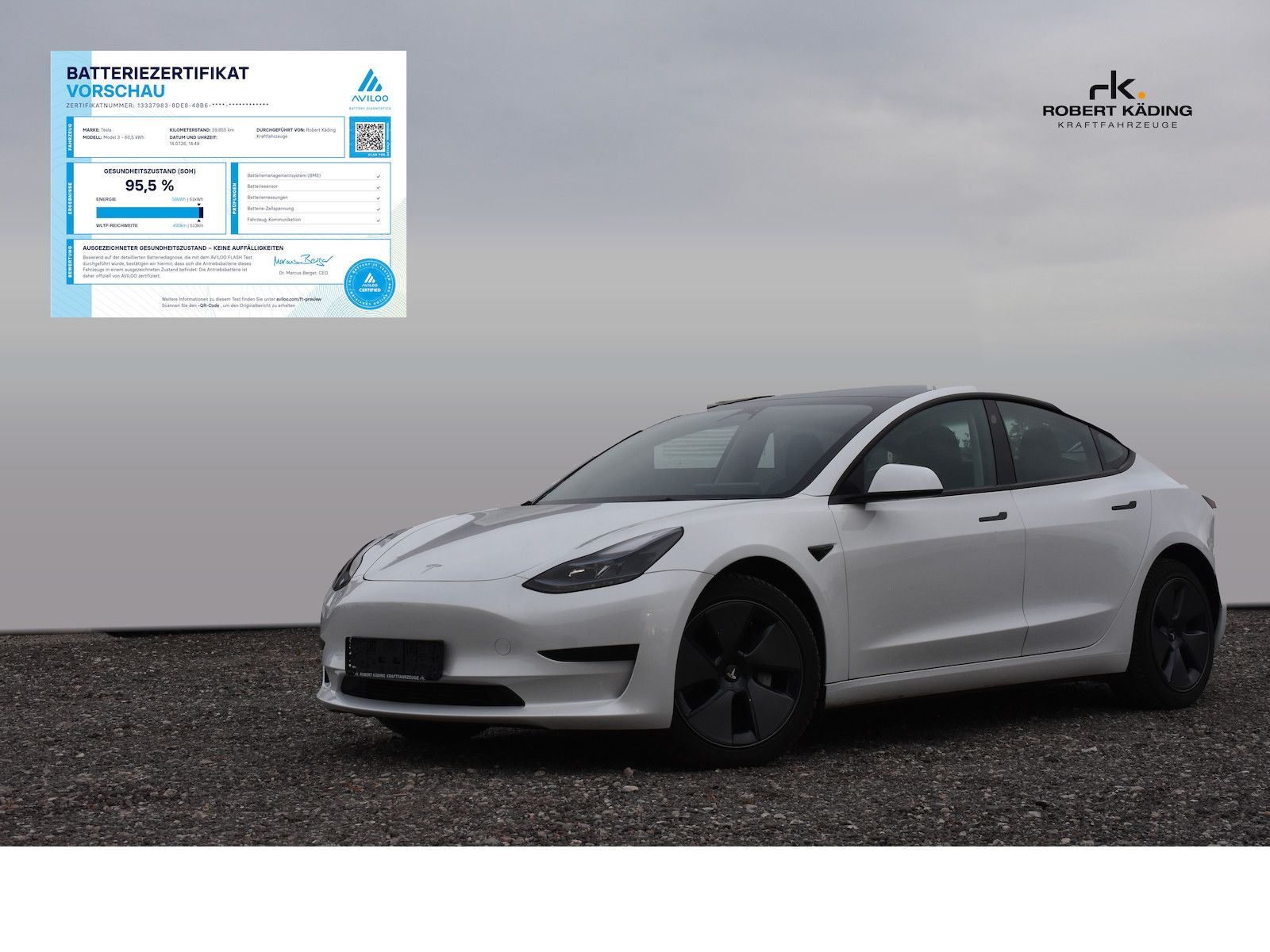 Tesla Model 3 RWD/Pearl White/8-fach/KI-Computer