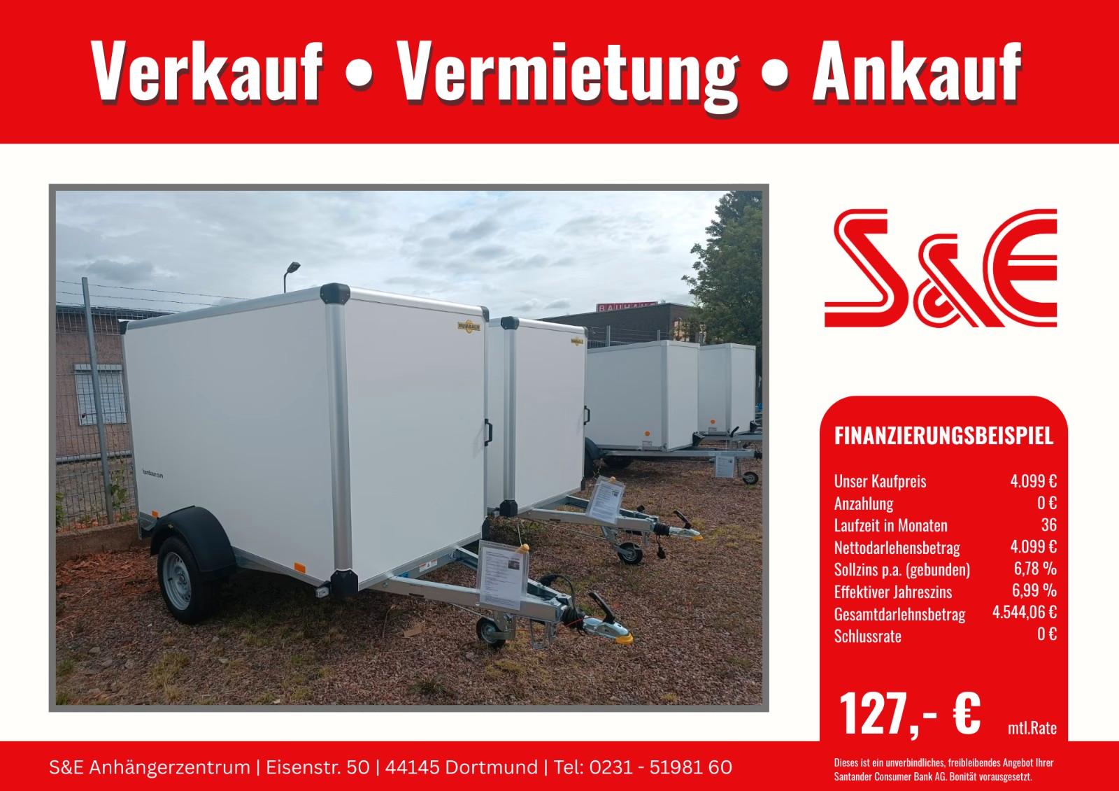 Humbaur PKW Kofferanhänger HK132513-15P mit Überfahrwand
