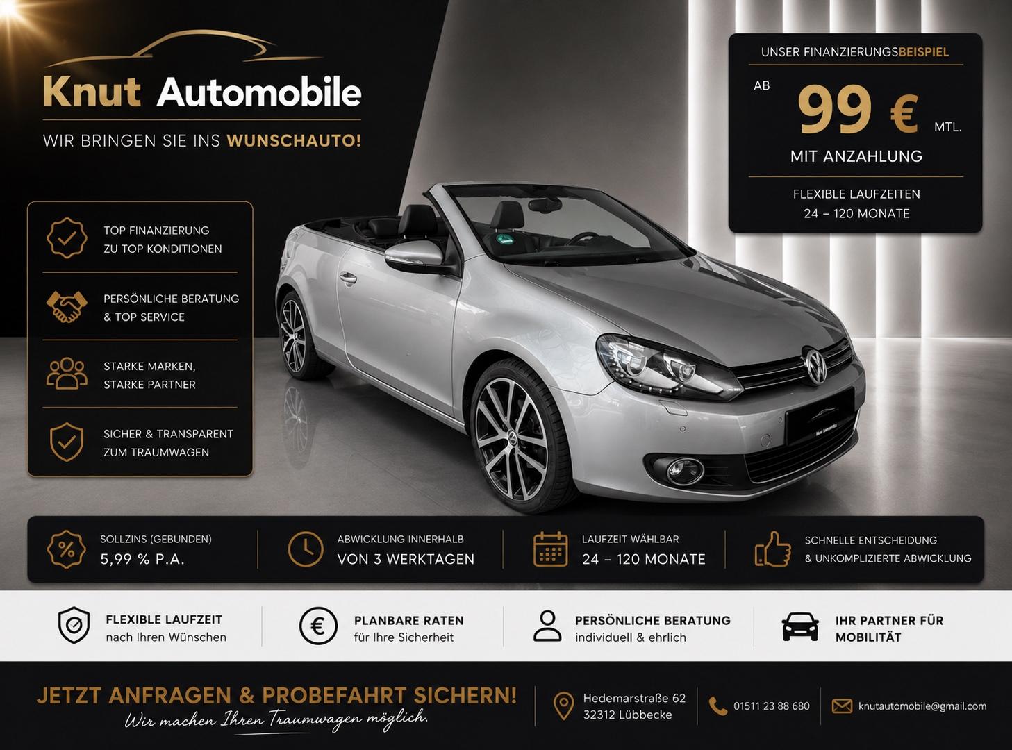 Volkswagen Golf VI Cabriolet *2.Hd*Exclusive*Leder*SitzH*
