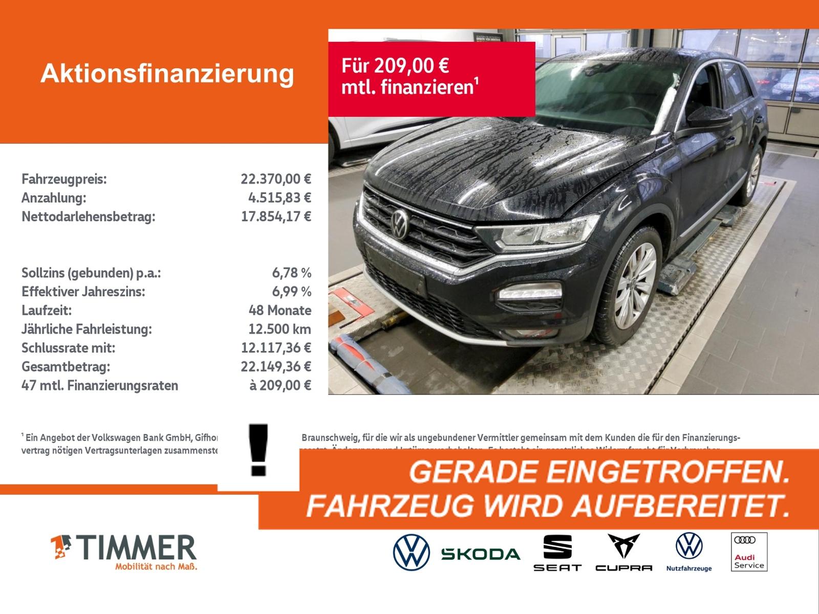 Volkswagen T-Roc 1.5 TSI DSG SPORT +AHK +NAVI +SHZ +17" PDC