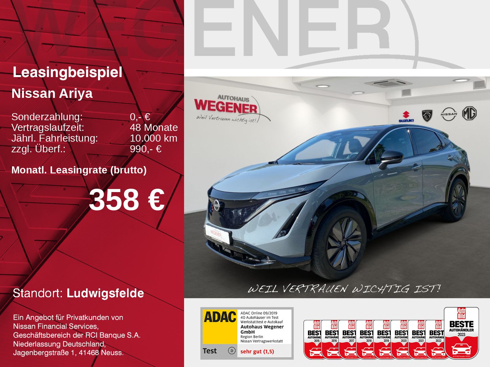 Nissan ARIYA 63kWh WÄRMEPUMPE KLIMA NAVI SHZ LED