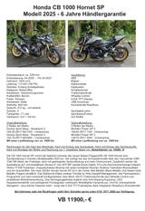 Honda CB 1000 Hornet SP - Modell 2025 - HONDA 1000 SP2