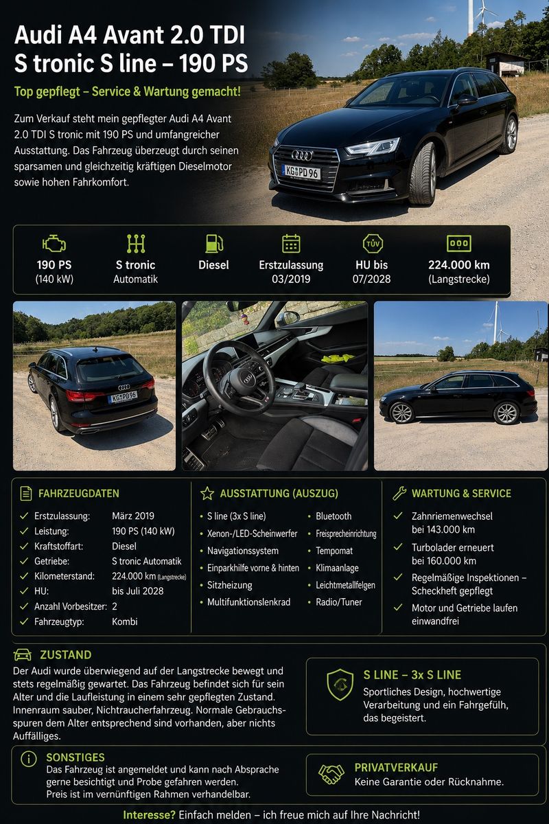 AUDI A4 2.0 TDI 140kW S tronic sport Avant sport