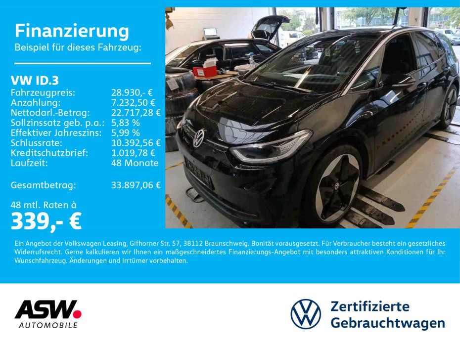 Volkswagen ID.3 Pro electric LED Navi PANO HUD RFK ACC SHZ foto 1