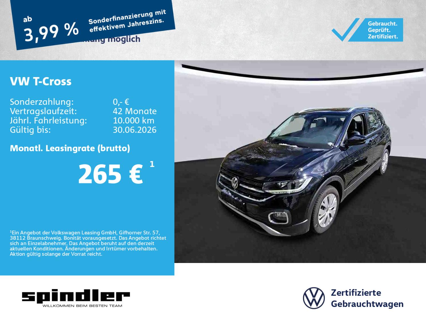 Volkswagen T-Cross Style 1.0 TSI DSG / CarPlay, AHK, LED