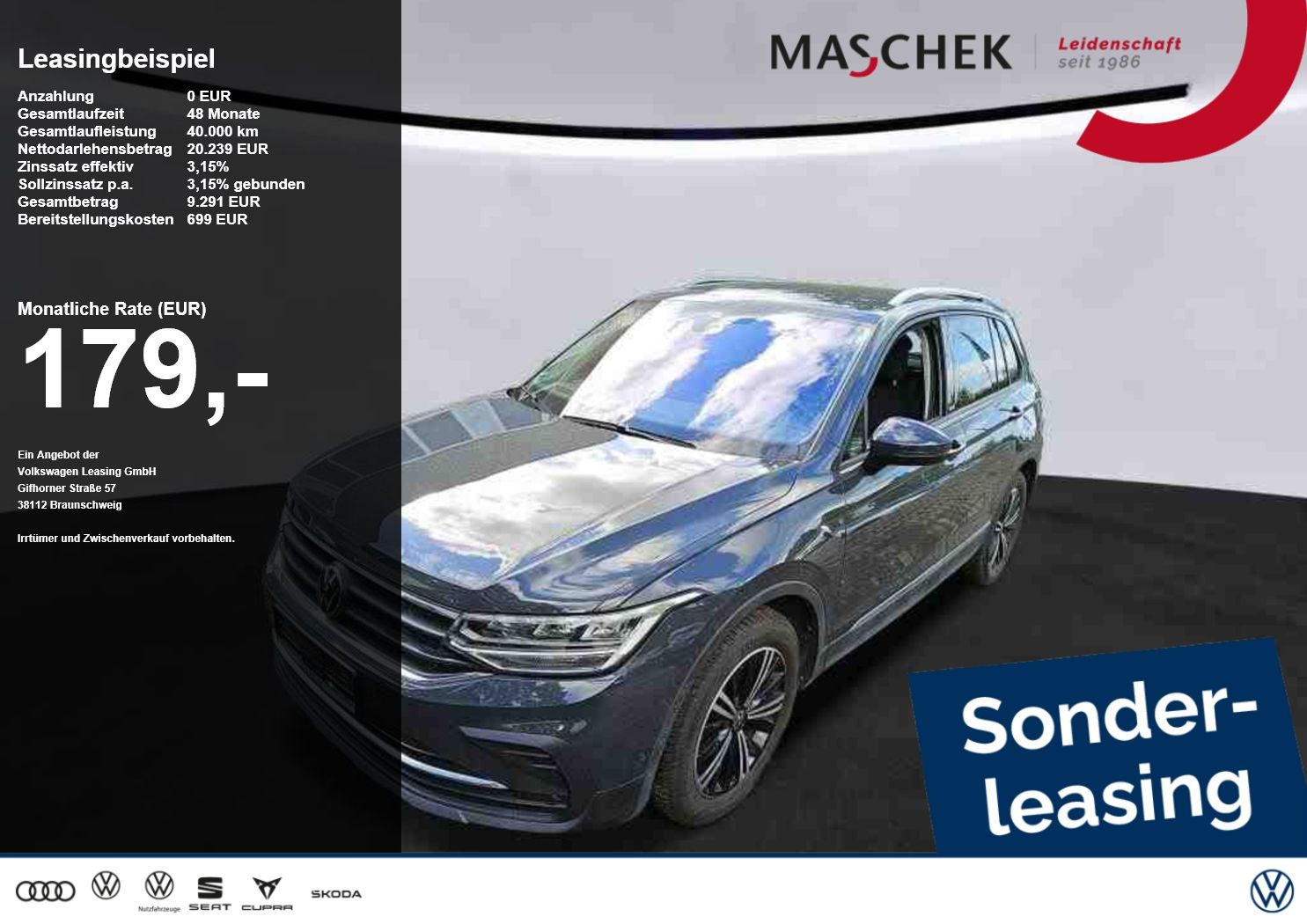 Volkswagen Tiguan Active 1.5 TSI Sonderleasing! Navi Sitzh