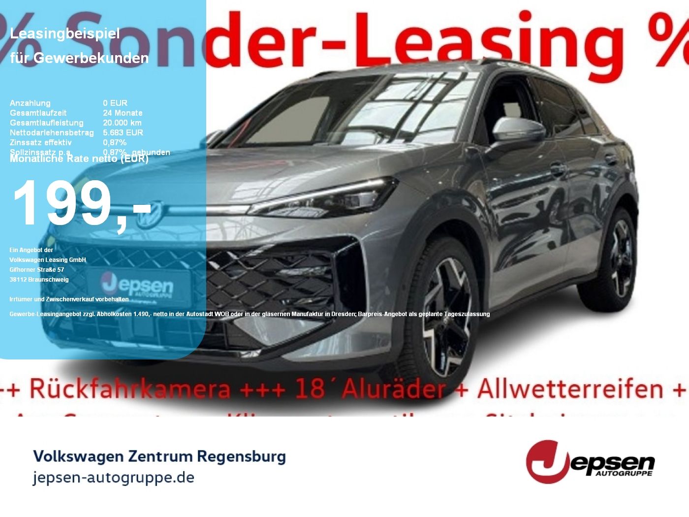Volkswagen T-Roc R-Line 1.5 eTSI DSG 199€ R-Line 4Season