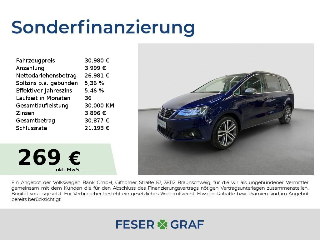 SEAT Alhambra XCELLENCE 1.4 TSI DSG AHK*RFK*PANO*NAVI
