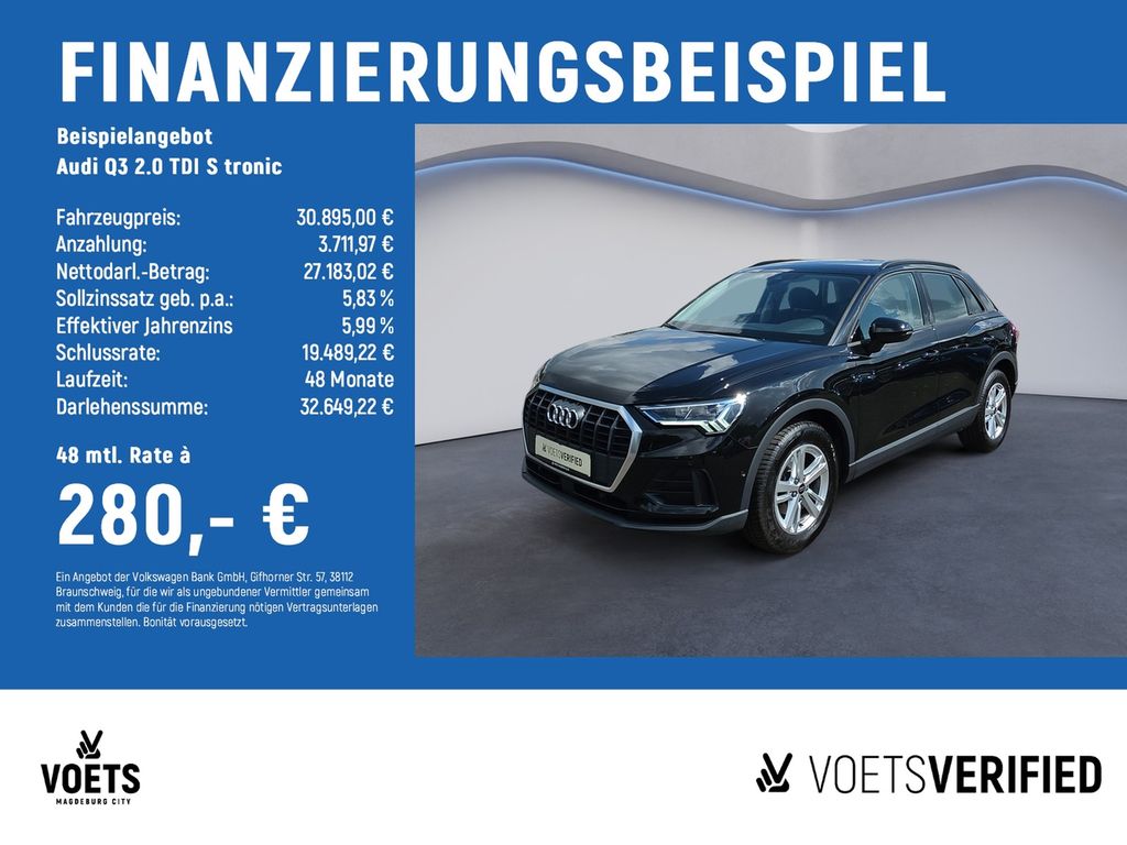 Q3 2.0 TDI  S tronic STH+LED+NAVI+SHZ+KAM+PDC