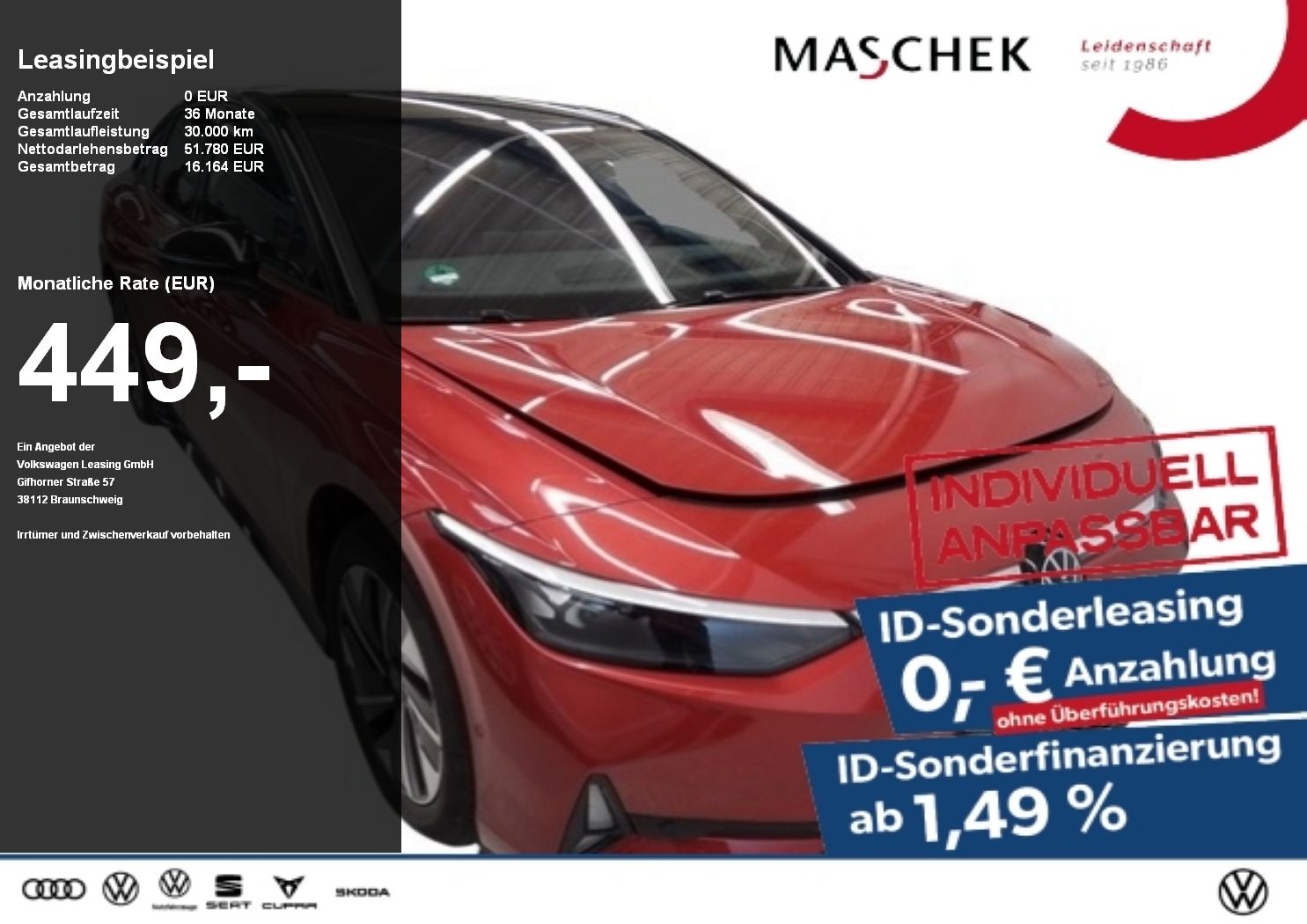 Volkswagen ID.7 GTX 86 kWh Sonderleasing AHK Harman DCC Mem