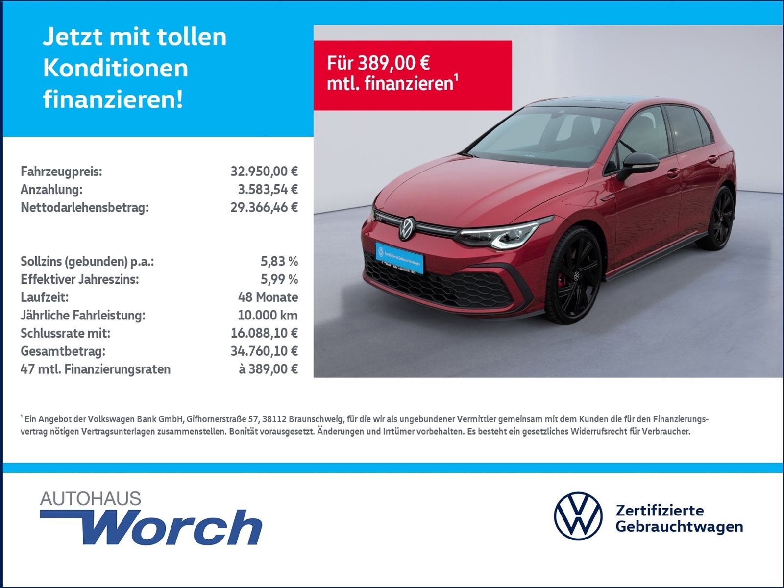 Golf VIII GTI 2.0 DSG PANO+STHZ+RFK+MATRIX+