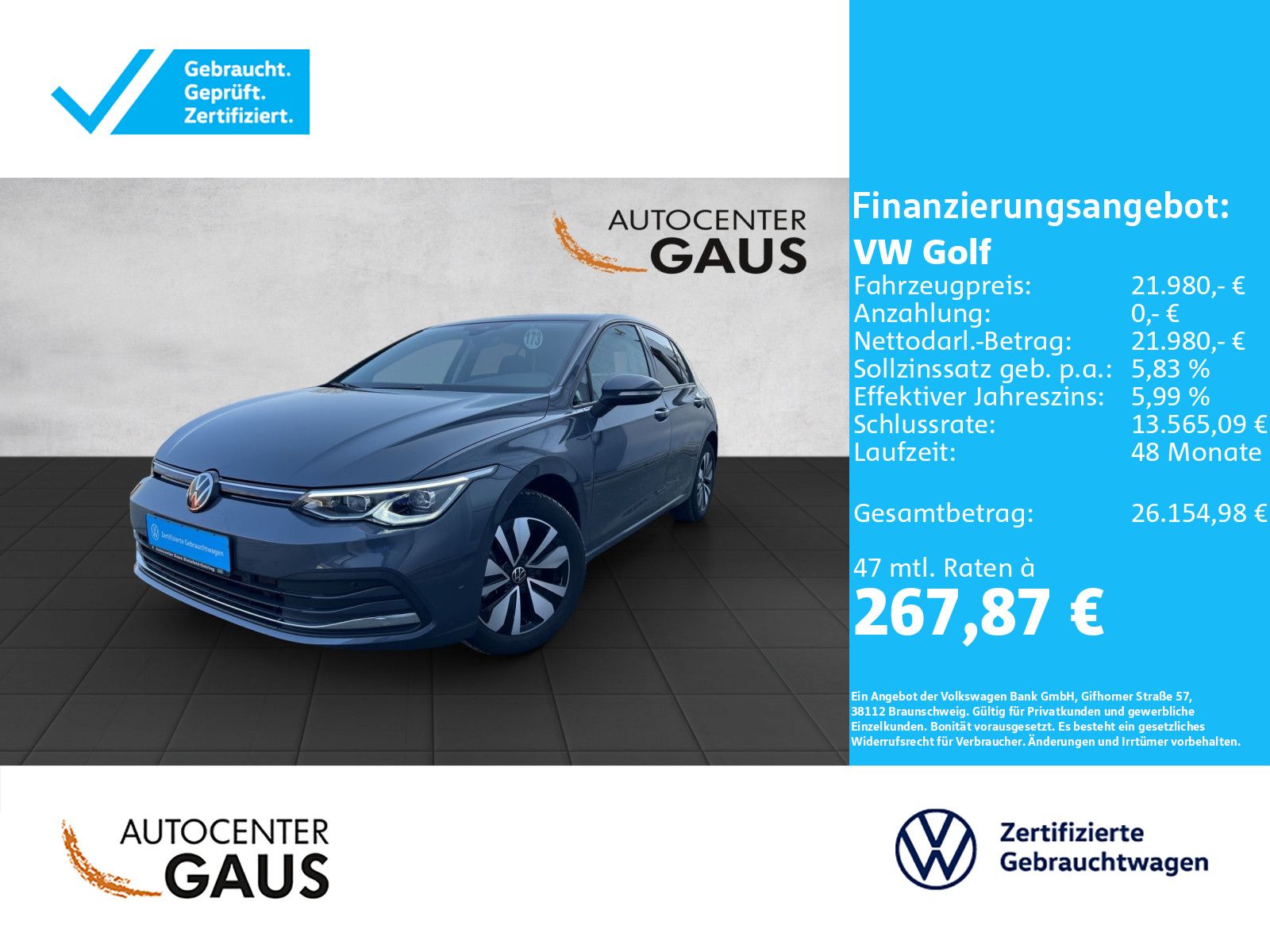 Golf VIII Move 1.0 TSI Navi*ACC*Kamera
