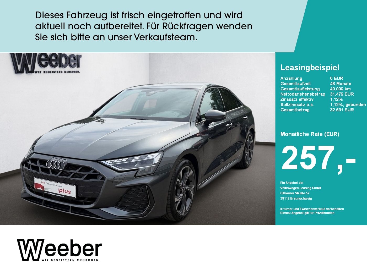 Audi A3 Limousine S line AHK*NAVI*LED*RFK*18LM*5J GAR