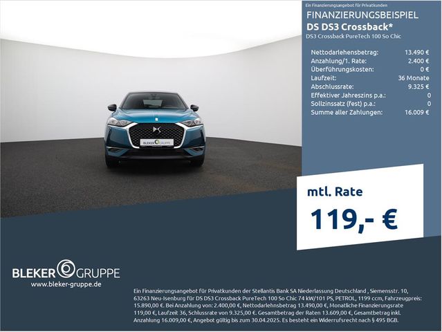 DS Automobiles DS3 Crossback PureTech 100 So Chic