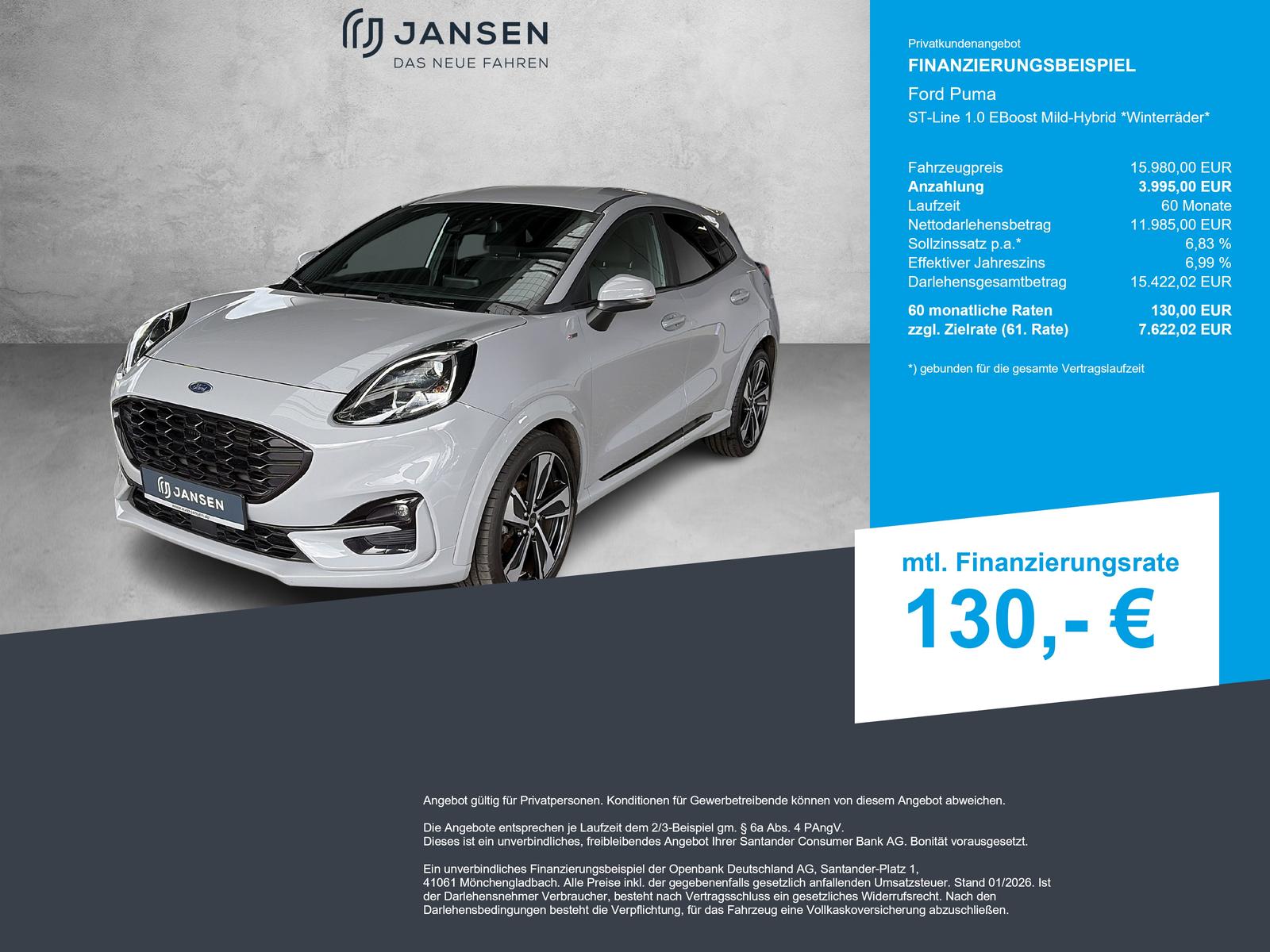 Ford Puma ST-Line 1.0 EBoost Mild-Hybrid *Winterräder