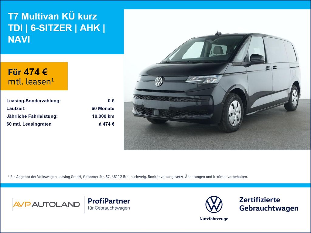 T7 Multivan KÜ kurz TDI | 6-SITZER | AHK | NAVI