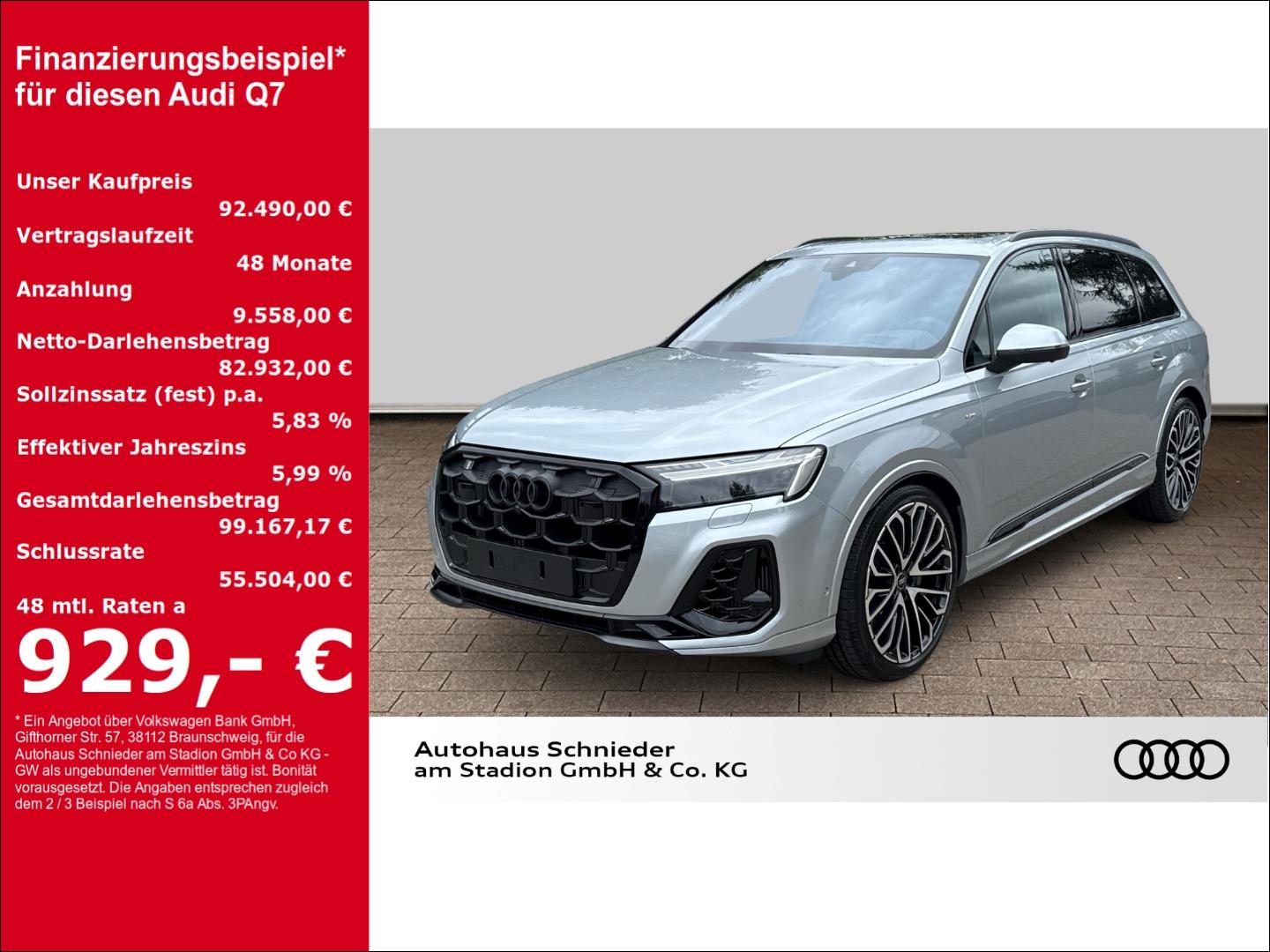 Audi Q7 55 TFSI e quattro S-line+AHK+HUD+PANO+B&O+KAM