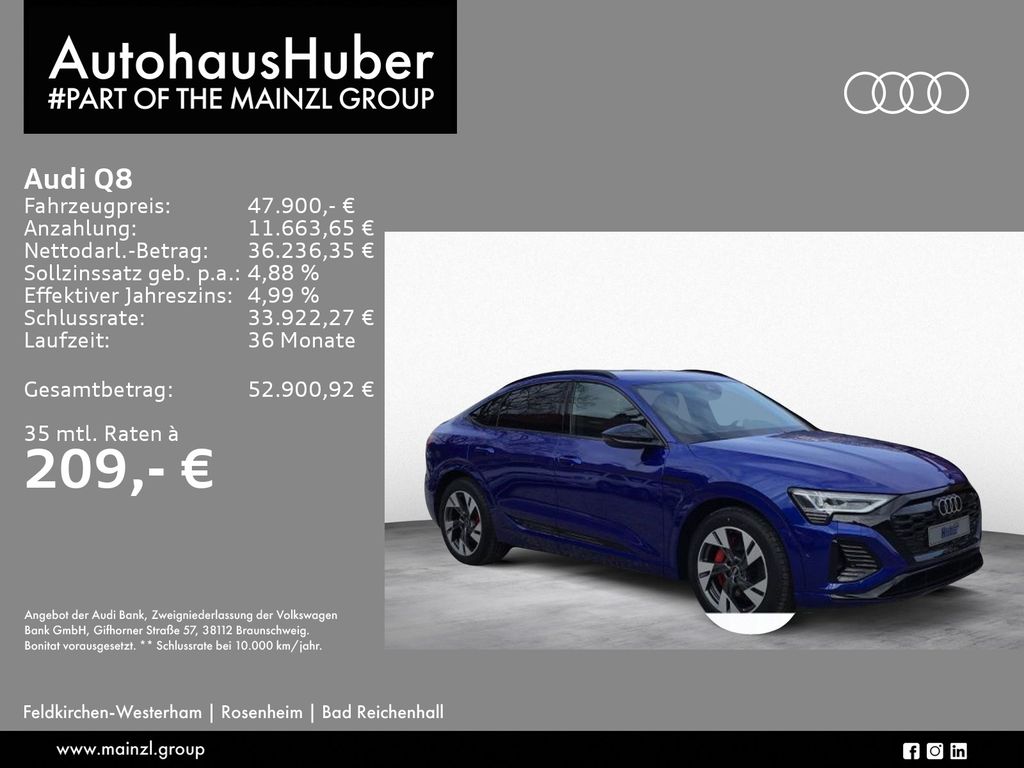 Audi Q8 Sportback 50 e-tron S line quattro HUD MATRIX