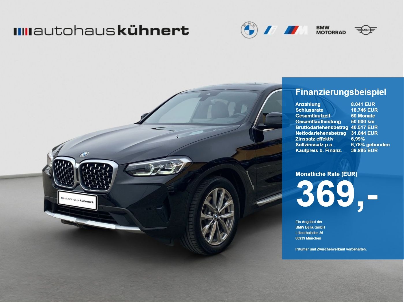 BMW X4 xDrive30d Aut. AHK Navi SD SpurAss LED AUT foto 1