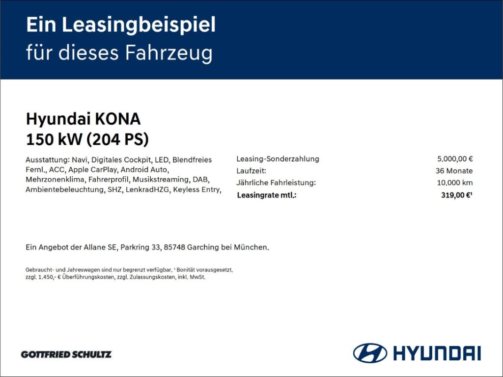 Hyundai KONA EV Trend 65 kWh 0.25%   BAFA möglich imagem 2