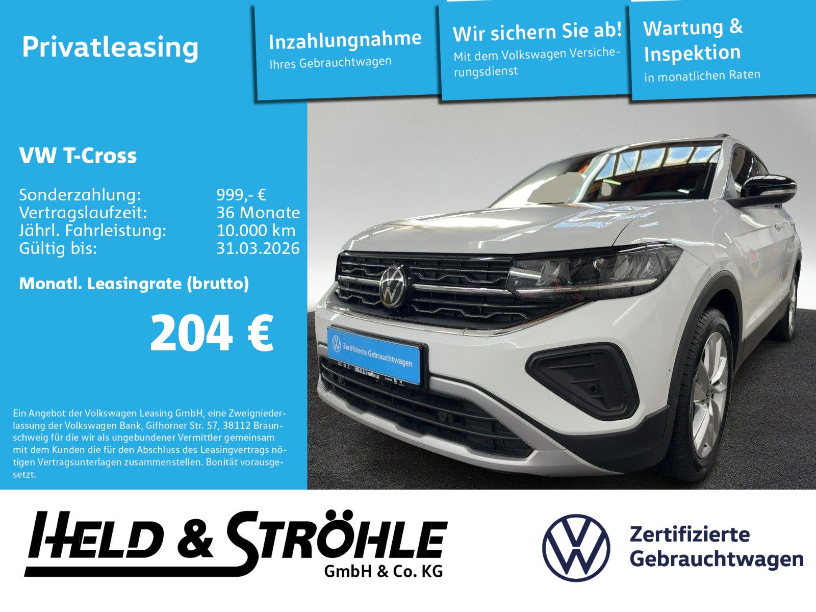 Volkswagen T-Cross GOAL 1.0 TSI DSG LED NAV AHK TRAVEL 17"