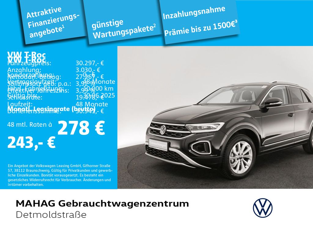 Volkswagen T-Roc 1.5 TSI STYLE AHK Navi LED ACC DSG