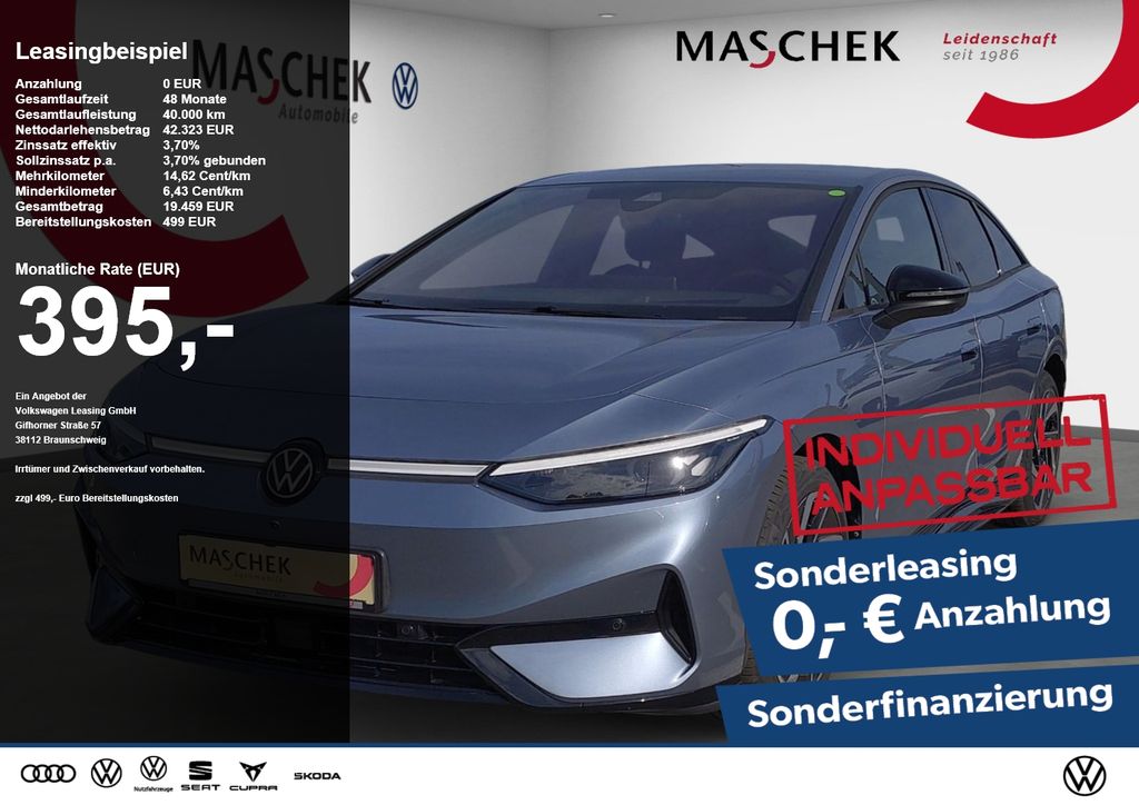 Abbildung Leasingangebot Volkswagen ID.7 Pro 77 kWh AHK Matrix DCC Massage Wärmep