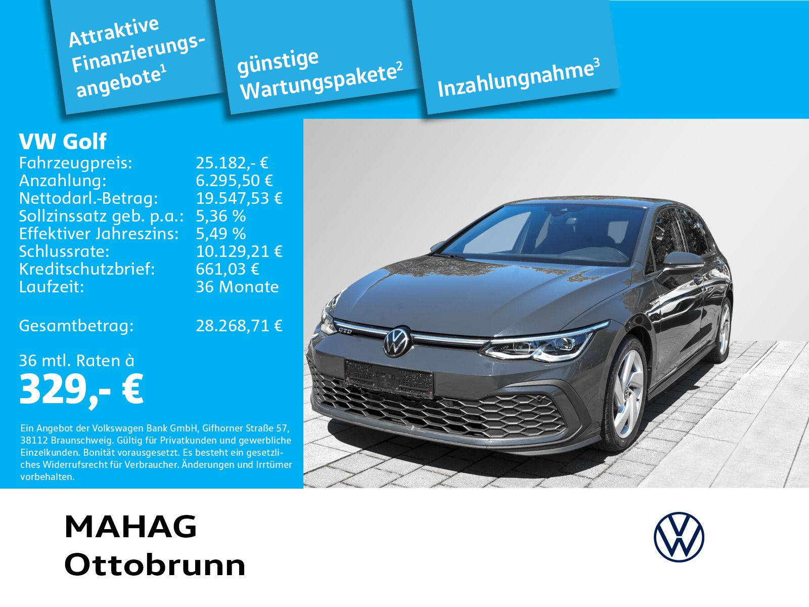 Volkswagen Golf VIII GTD 2.0 TDI LED+ Navi ParkPilot RearVi imagem 2
