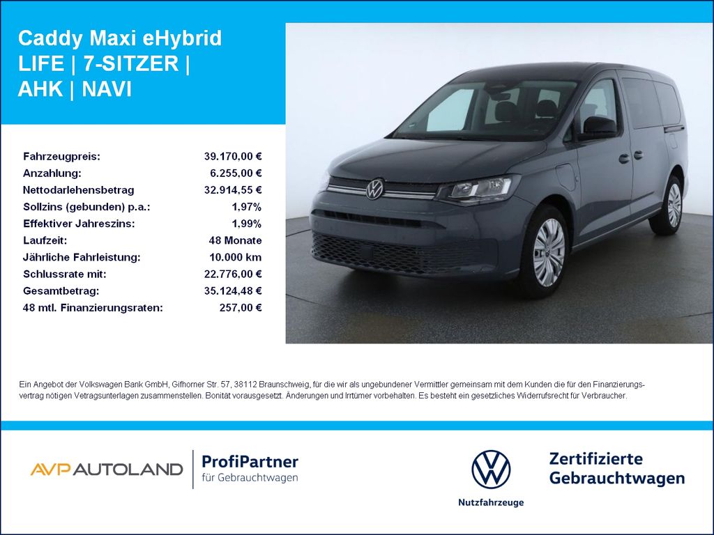 Volkswagen Caddy Maxi eHybrid LIFE | 7-SITZER | AHK | NAVI