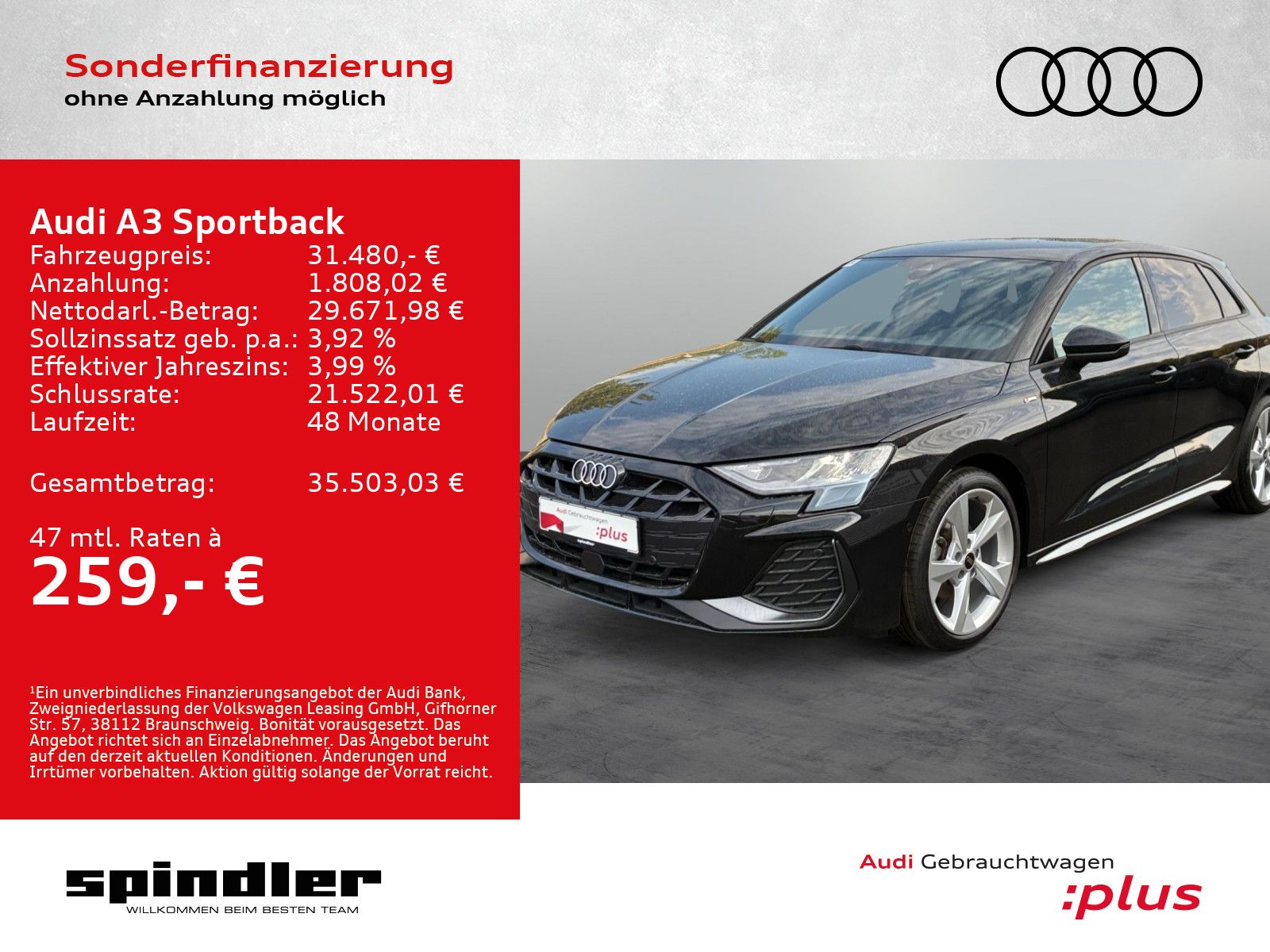 Audi A3 Sportback S-Line 35TFSI S-tronic / Sonos, ACC