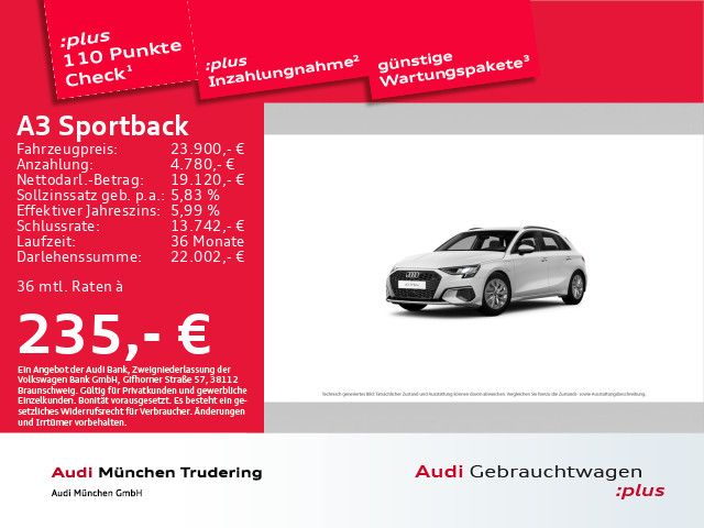 Audi A3 Sportback 40 TFSI e S tronic basis MMI+ Busin