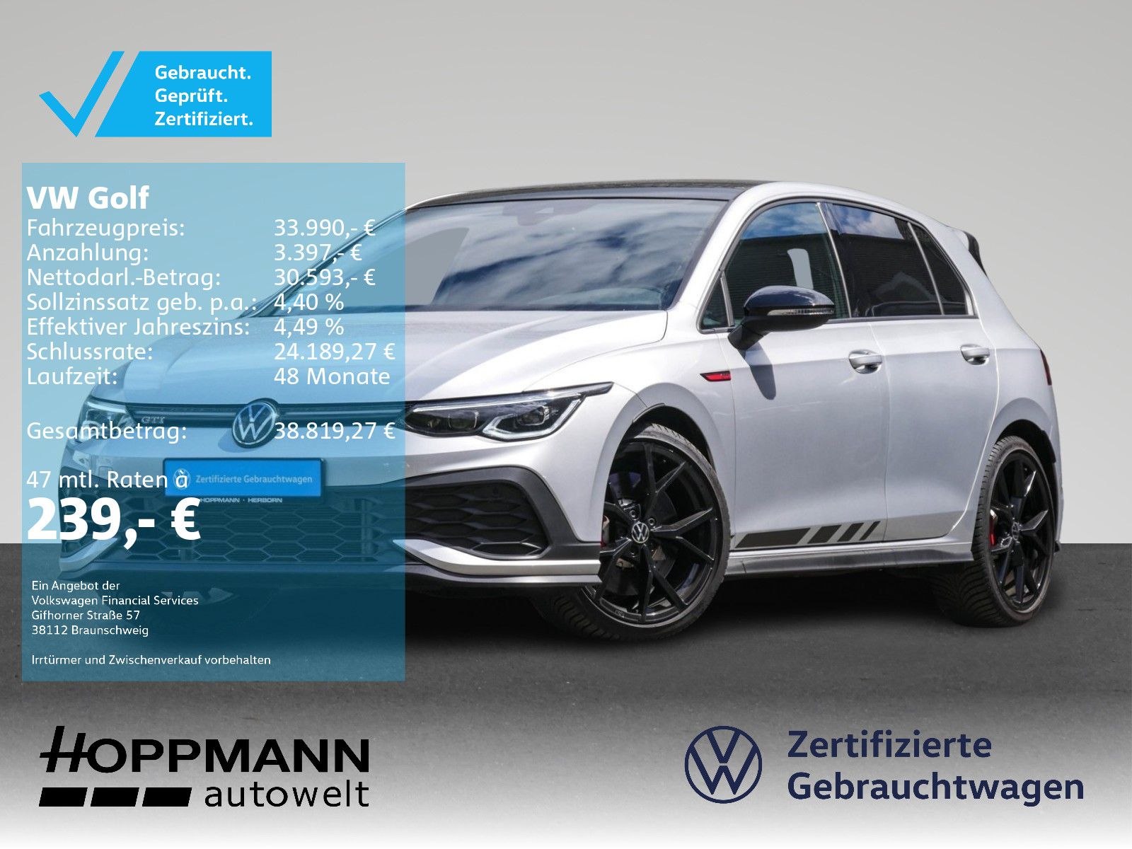 Volkswagen Golf VIII 2.0 TSI GTI Clubsport PANO ACC KAMERA