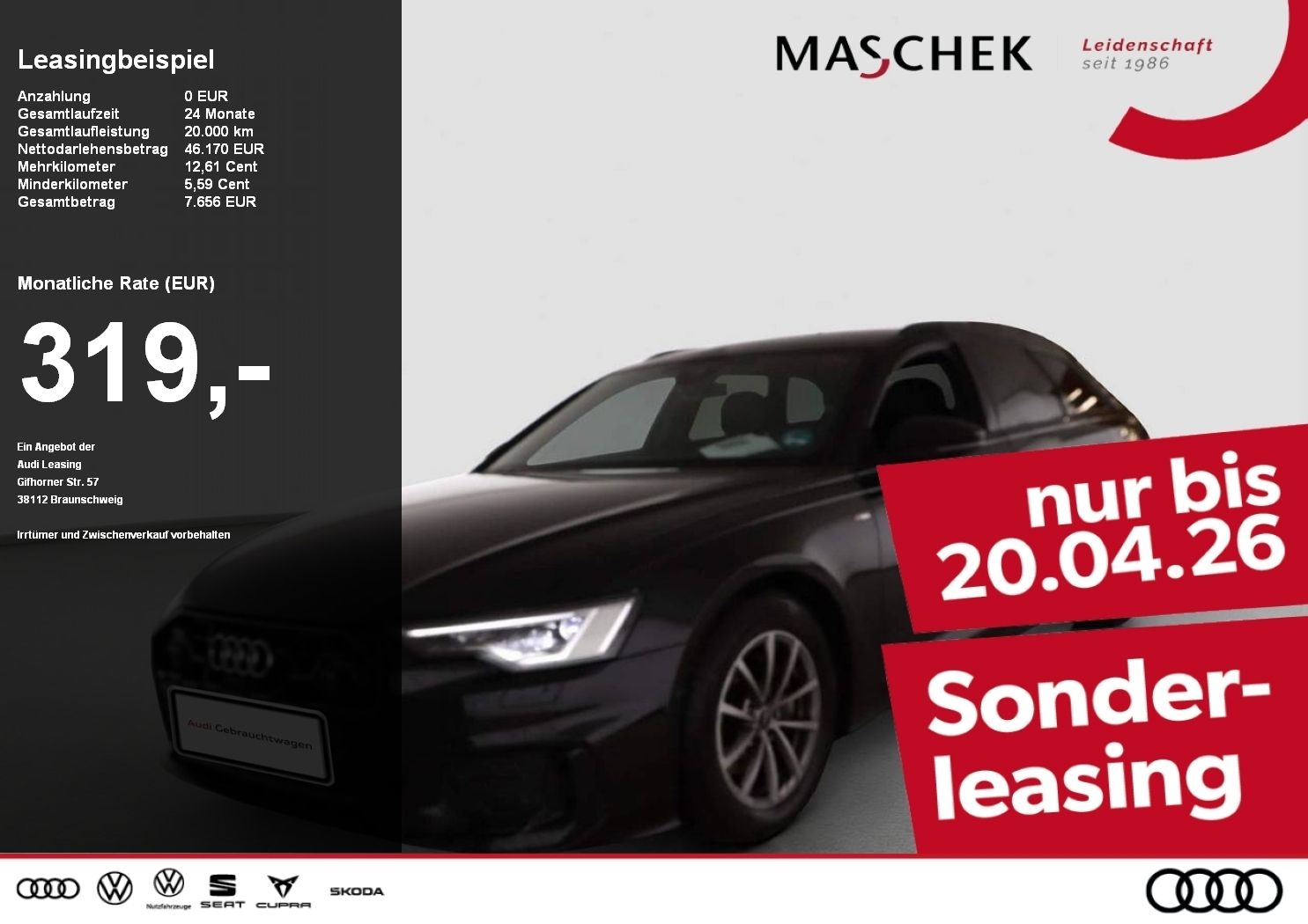 Audi A6 Avant S line 40 TDI bis 15.04.! Stronic Matri