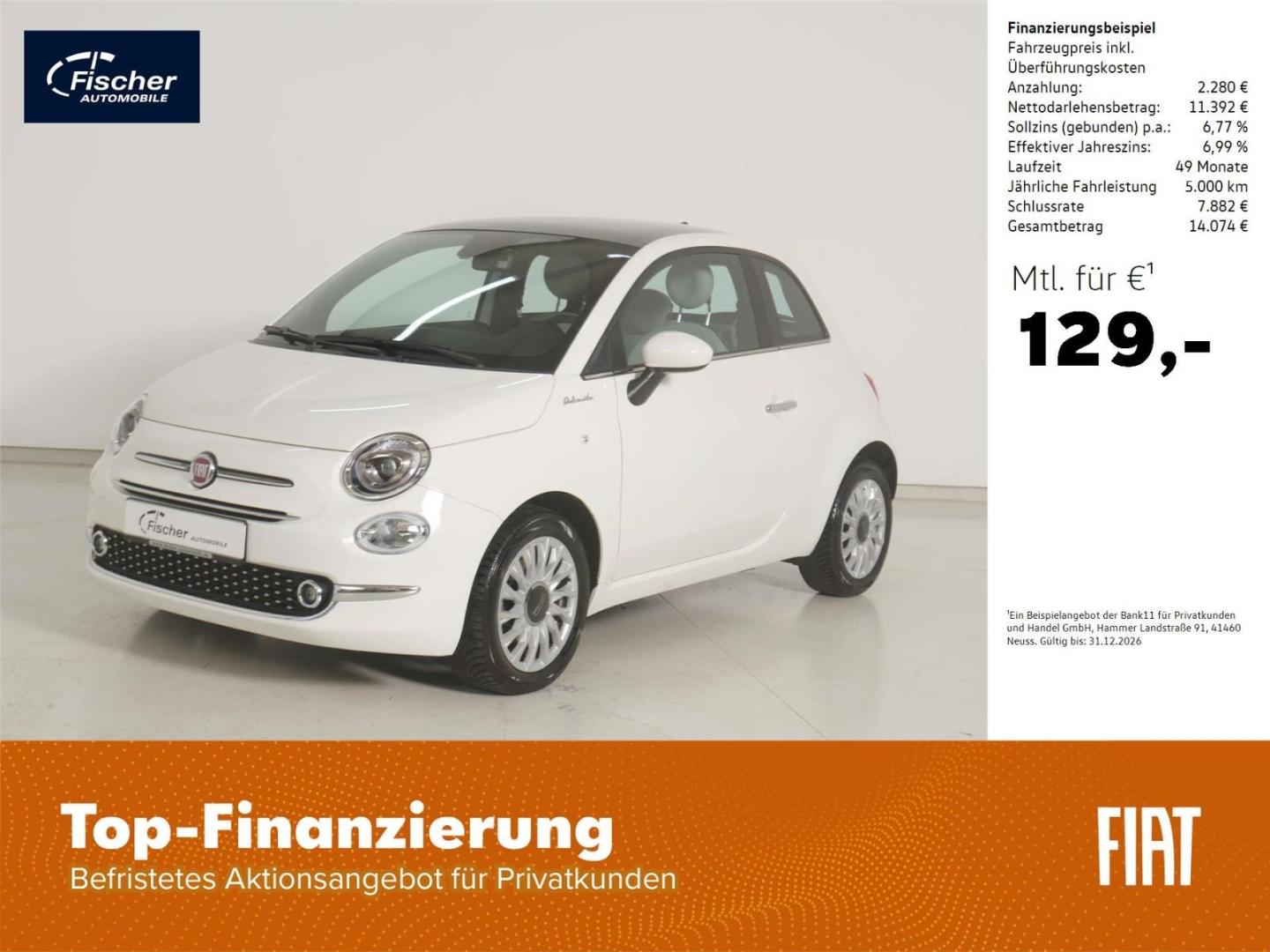 Fiat 500 1.0 GSE Hybrid Dolcevita 6-Gang Alu/Pano/PDC