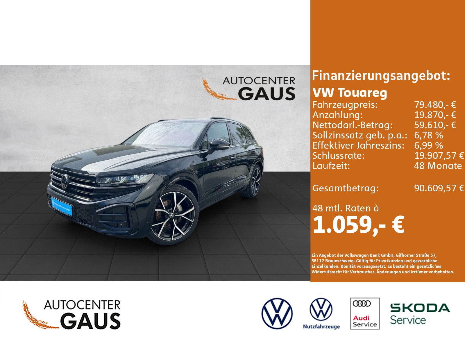 Touareg R-Line 3.0 V6 TDI 4M Leder*AHK*Luft*Blac