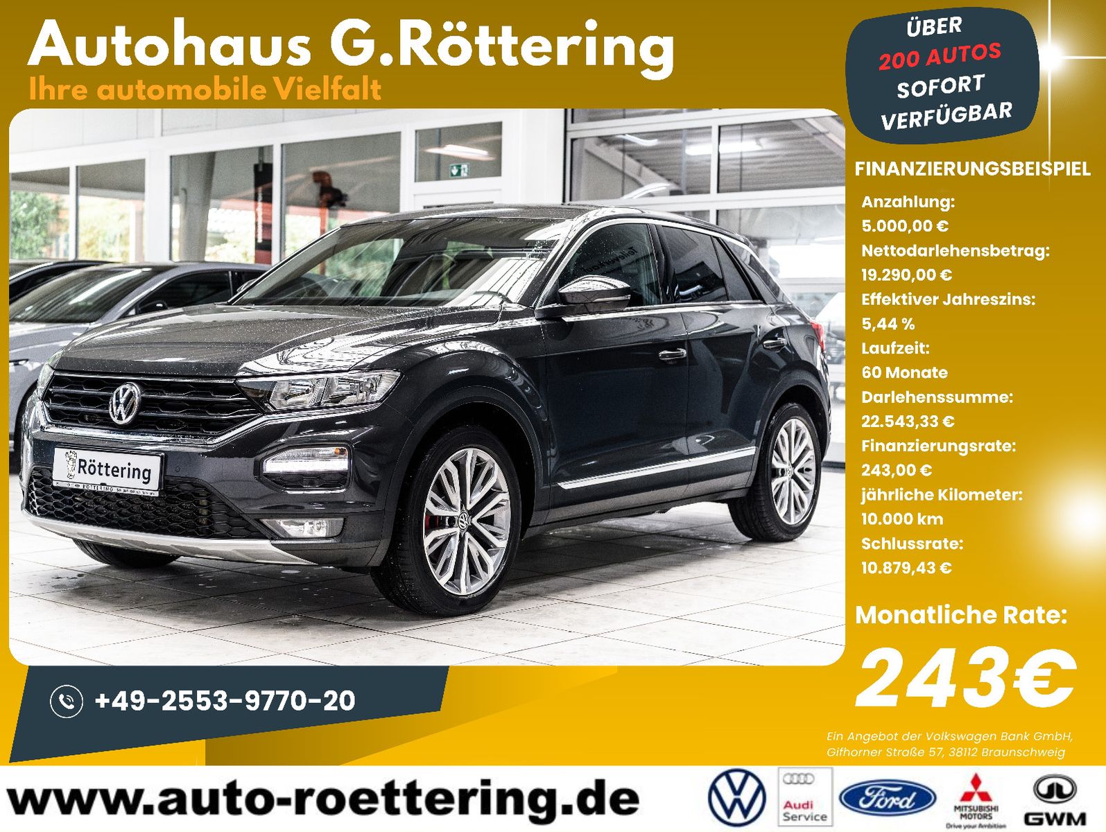 Fahrzeugabbildung Volkswagen T-Roc Sport 2.0 DSG 4Motion AHK SHZ ACC