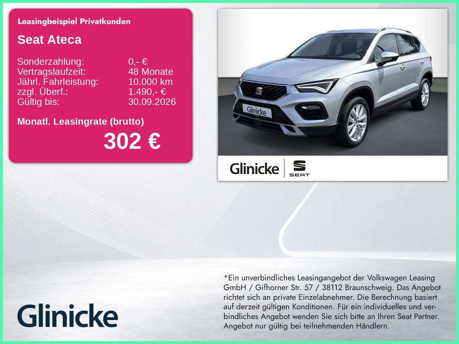 Seat Ateca Road Edition 1.0 TSI RFK, NAVI, LED
