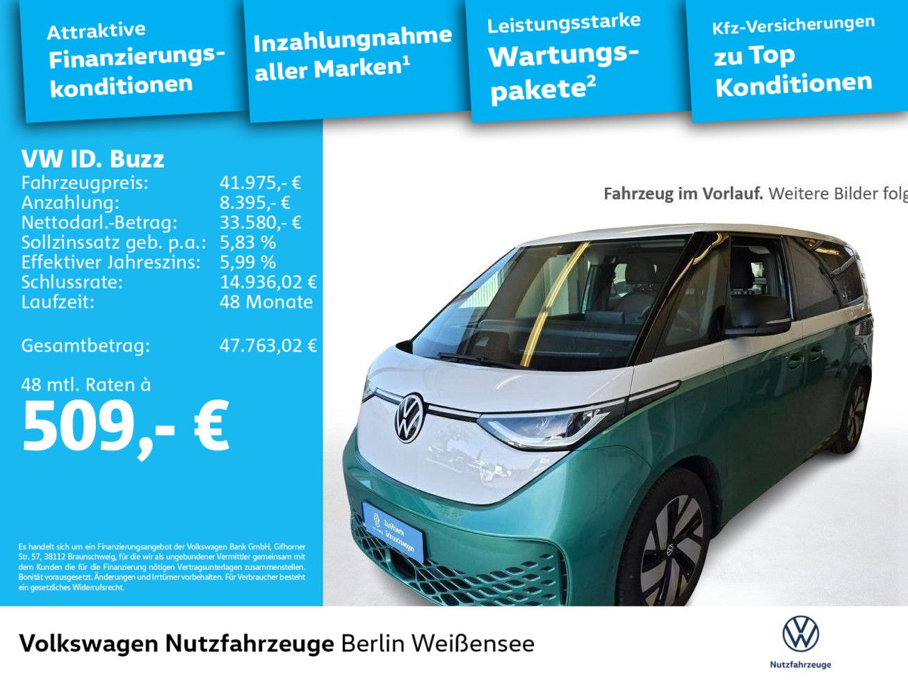 Volkswagen ID.Buzz Pro KR (HV-Batterie 79 kWh)*RFK*LED*ACC* imagem 2