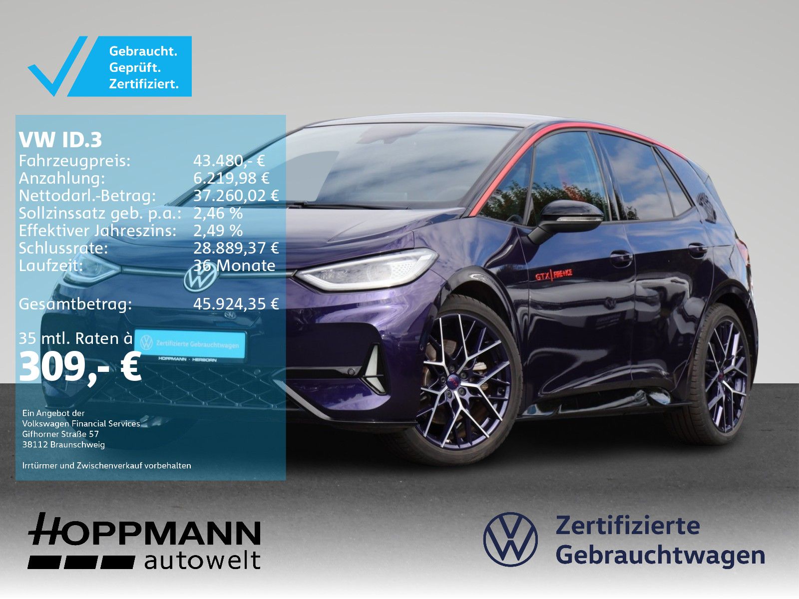 Volkswagen ID.3 GTX Performance Fire & Ice HuD Pano Kamera foto 1