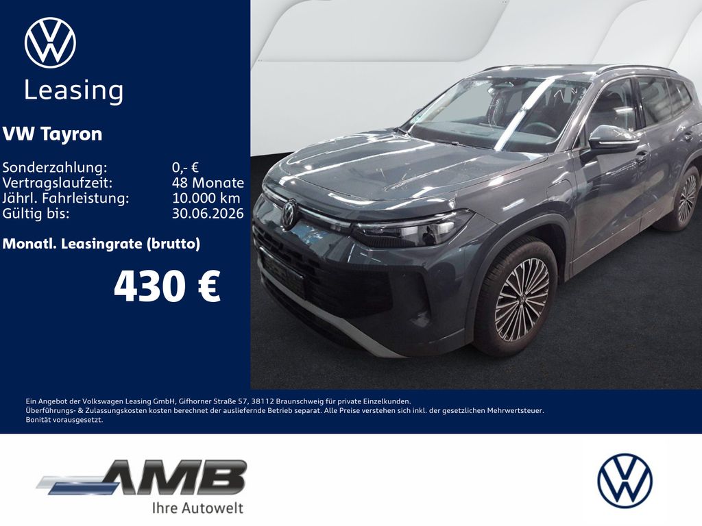 Abbildung Leasingangebot Volkswagen Tayron Life 1.5 eHybrid AHK/LED+/ACC/Navi/RFKam